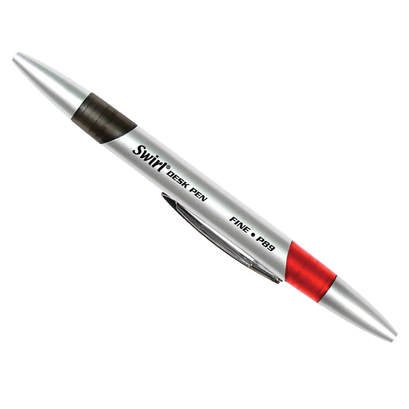 SWIRL DESK PENS RED/BLACK 12/PK