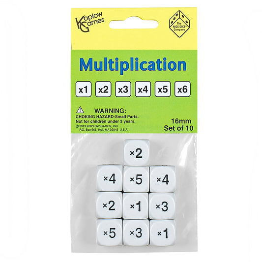 MULTIPLICATION DICE SET OF 10