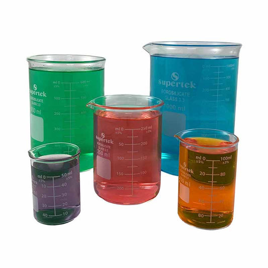 SET OF 5 GLASS BEAKERS 50-1000ML